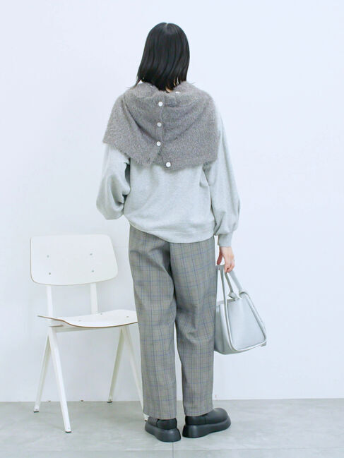 Samansa Mos2 blue「ラメ裏毛プルオーバー」|Tシャツ・カットソー|