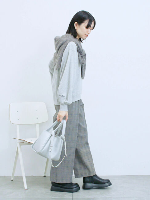 Samansa Mos2 blue「ラメ裏毛プルオーバー」|Tシャツ・カットソー|