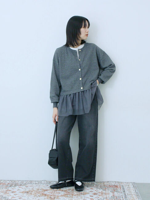 Samansa Mos2 blue「ワンポイント刺繍プルオーバー」|Tシャツ・カットソー|