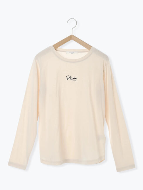 Samansa Mos2 blue「ワンポイント刺繍プルオーバー」|Tシャツ・カットソー|