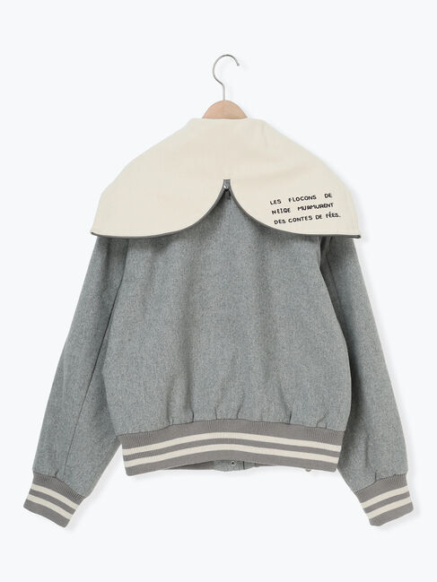 Samansa Mos2「ウール混セーラーカラー2WAY刺繍スタジャン」|ブルゾン・スタジャン|