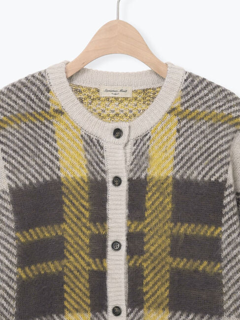 Samansa Mos2「シャギーチェック柄カーディガン」|カーディガン|