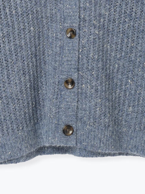 Samansa Mos2 blue「ラメニットVネックカーディガン」|カーディガン|