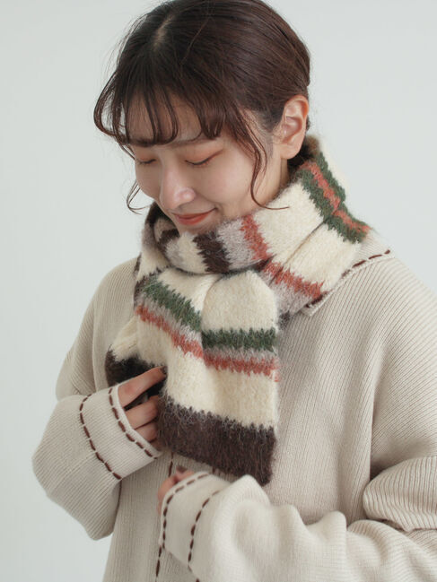 Samansa Mos2「マルチボーダーマフラー」|その他|キナリ