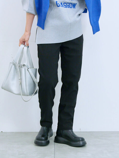 Samansa Mos2 blue「裏起毛ストレッチパンツ」|その他|