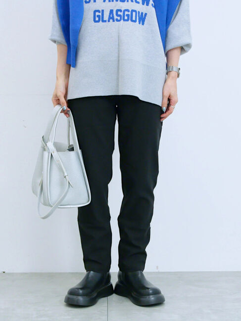 Samansa Mos2 blue「裏起毛ストレッチパンツ」|その他|