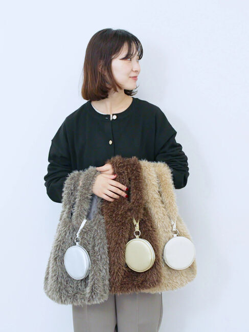 Samansa Mos2 blue「フェイクファーマルシェバッグ」|その他|