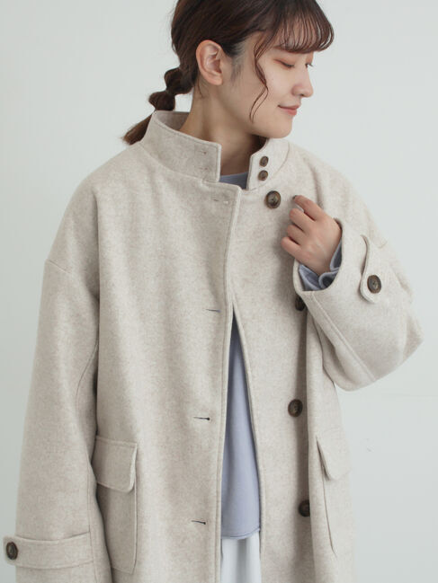 Samansa Mos2「ウールライクスタンドネックコート」|その他|