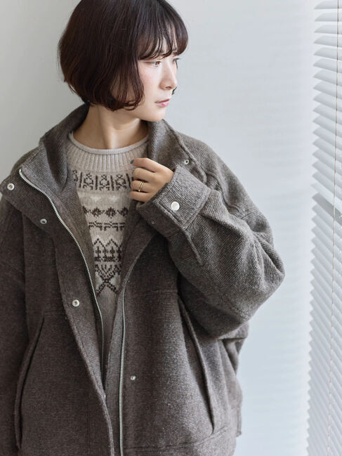 Samansa Mos2 blue「スライバーBIGブルゾン」|その他|モカ