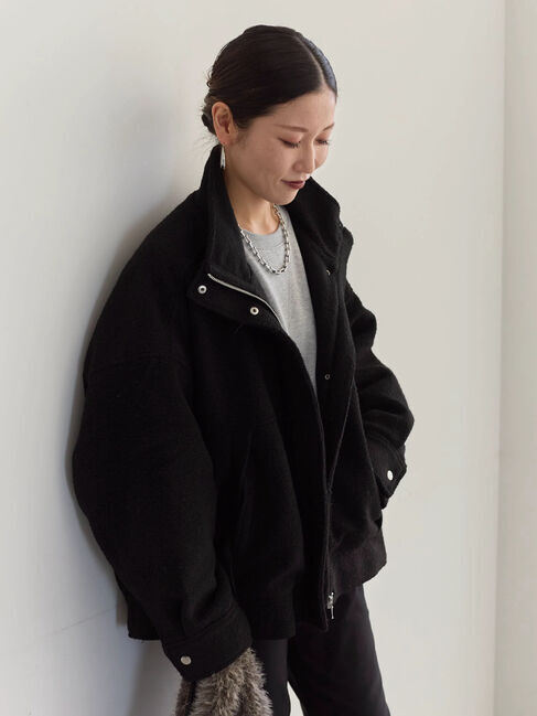 Samansa Mos2 blue「スライバーBIGブルゾン」|その他|