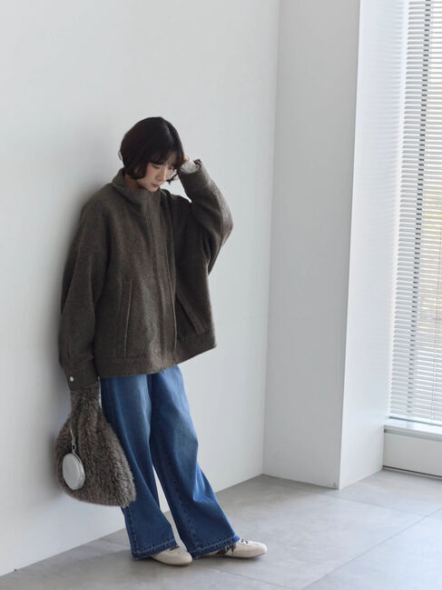 Samansa Mos2 blue「スライバーBIGブルゾン」|その他|