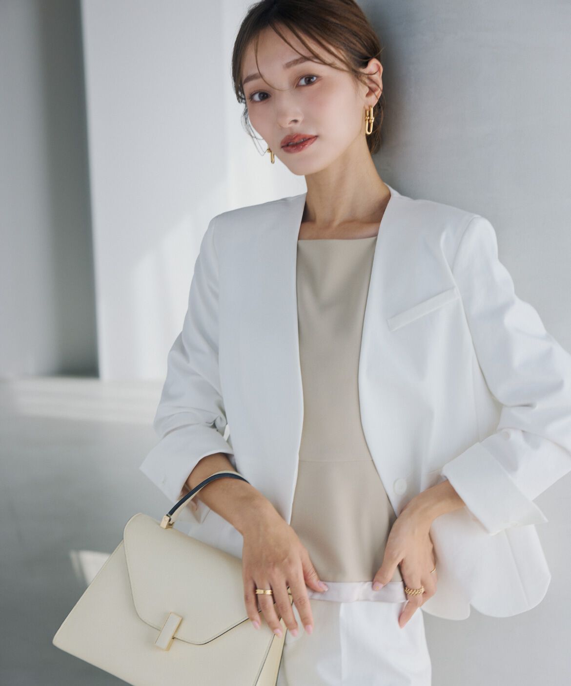 Maglie le cassetto「《大きいｻｲｽﾞ》ﾊﾝｻﾑｽｶﾗｯﾌﾟｼﾞｬｹｯﾄ《M Maglie le cassetto&times;」|ノーカラージャケット|