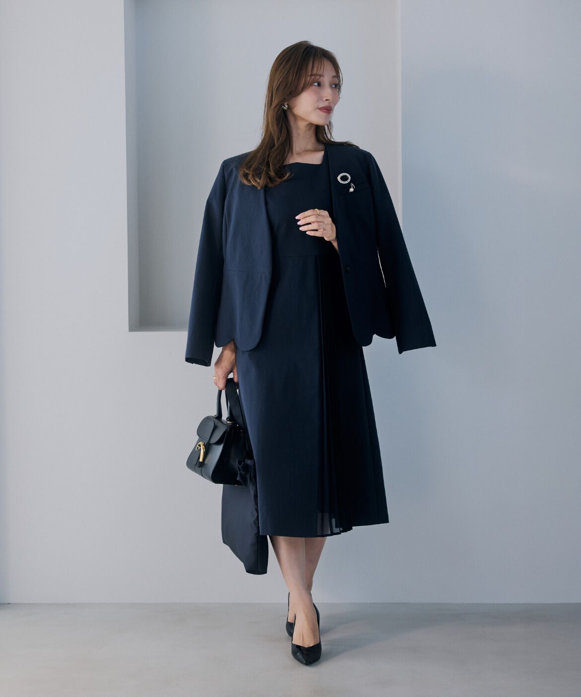 Maglie le cassetto「《大きいｻｲｽﾞ》ﾊﾝｻﾑｽｶﾗｯﾌﾟｼﾞｬｹｯﾄ《M Maglie le cassetto&times;」|ノーカラージャケット|