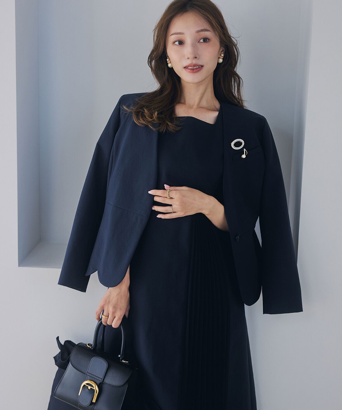 Maglie le cassetto「《M Maglie le cassetto&times;吉田理紗》オーバルパールブローチ」|ブローチ・コサージュ|