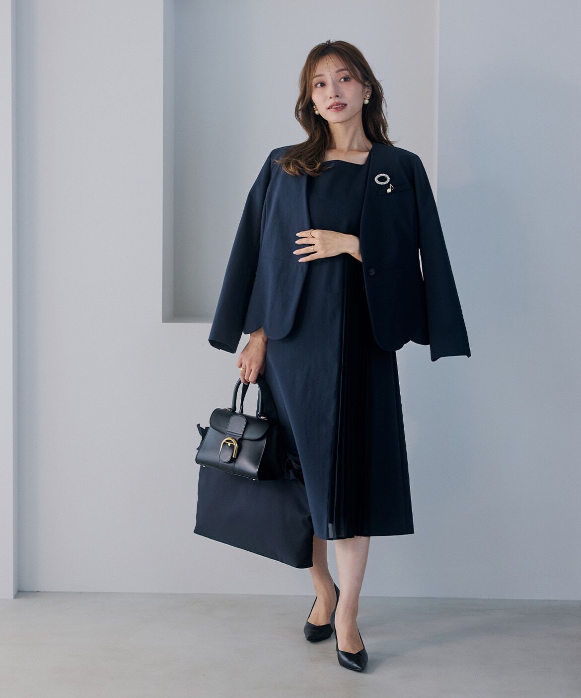 Maglie le cassetto「《M Maglie le cassetto&times;吉田理紗》オーバルパールブローチ」|ブローチ・コサージュ|