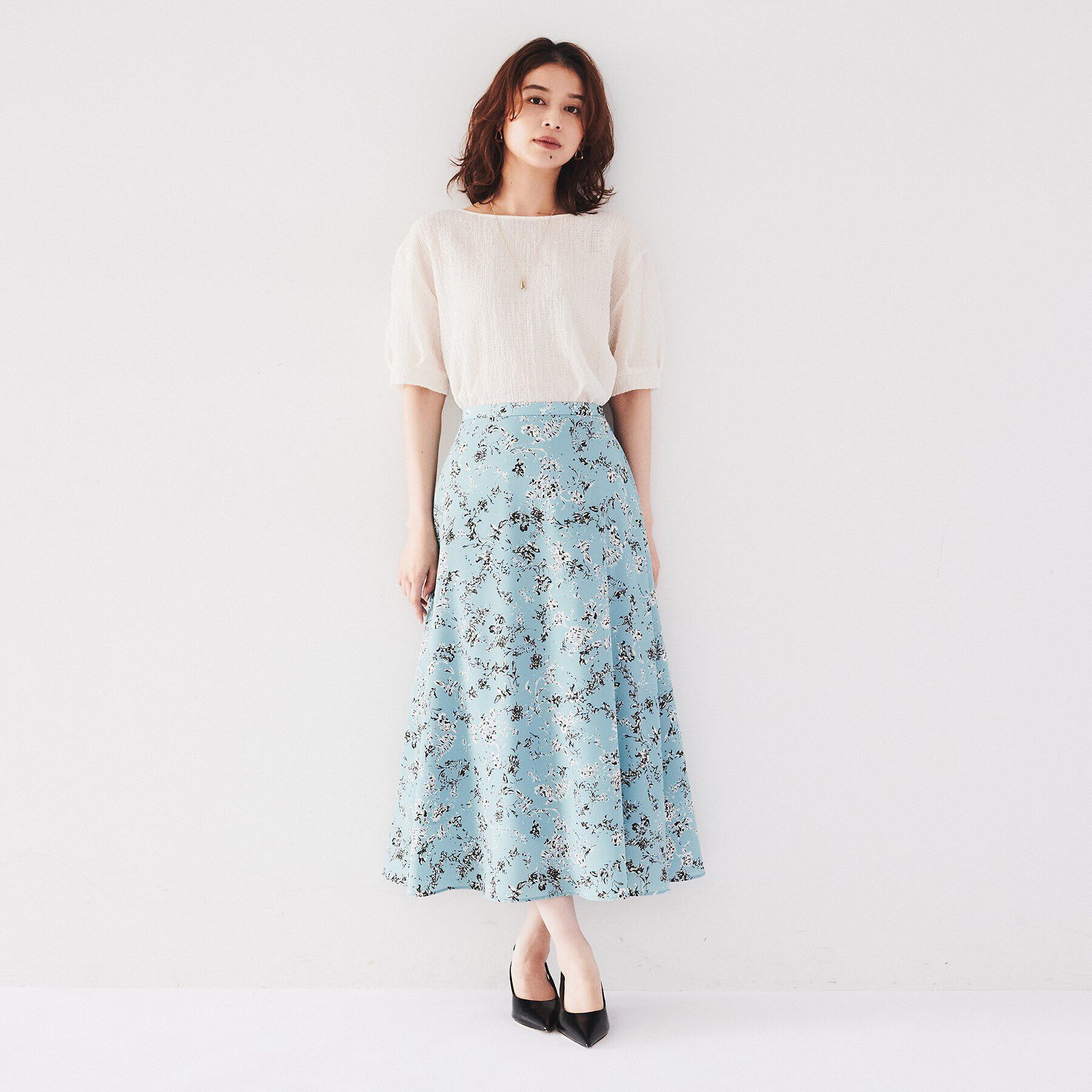 UNTITLED「【シアー/ストレッチ/凹凸素材】バンピー袖コンシャスブラウス」|シャツ・ブラウス|