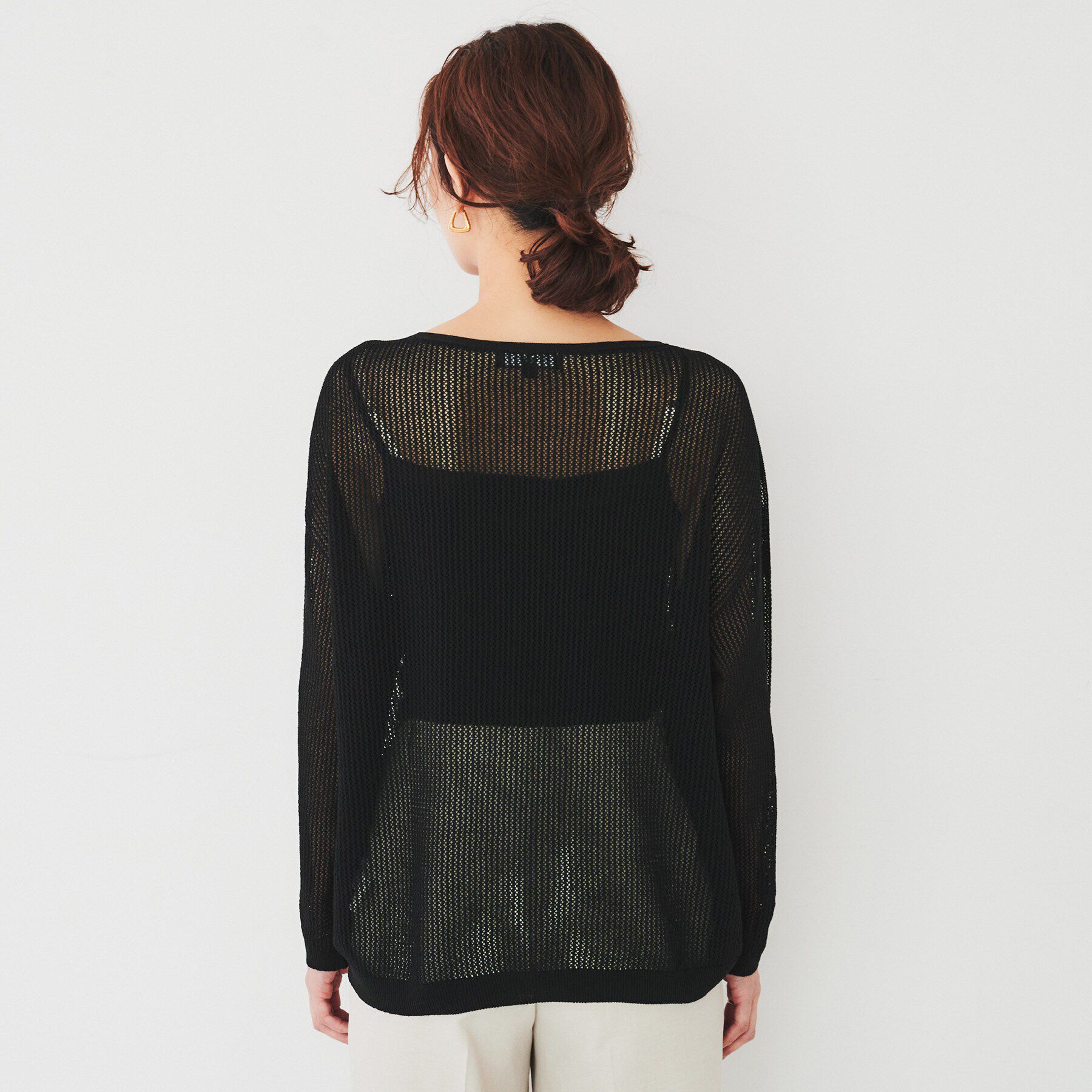 UNTITLED「【ストレッチ/程よい肌見せ】ハイゲージメッシュニット」|ニット・セーター|