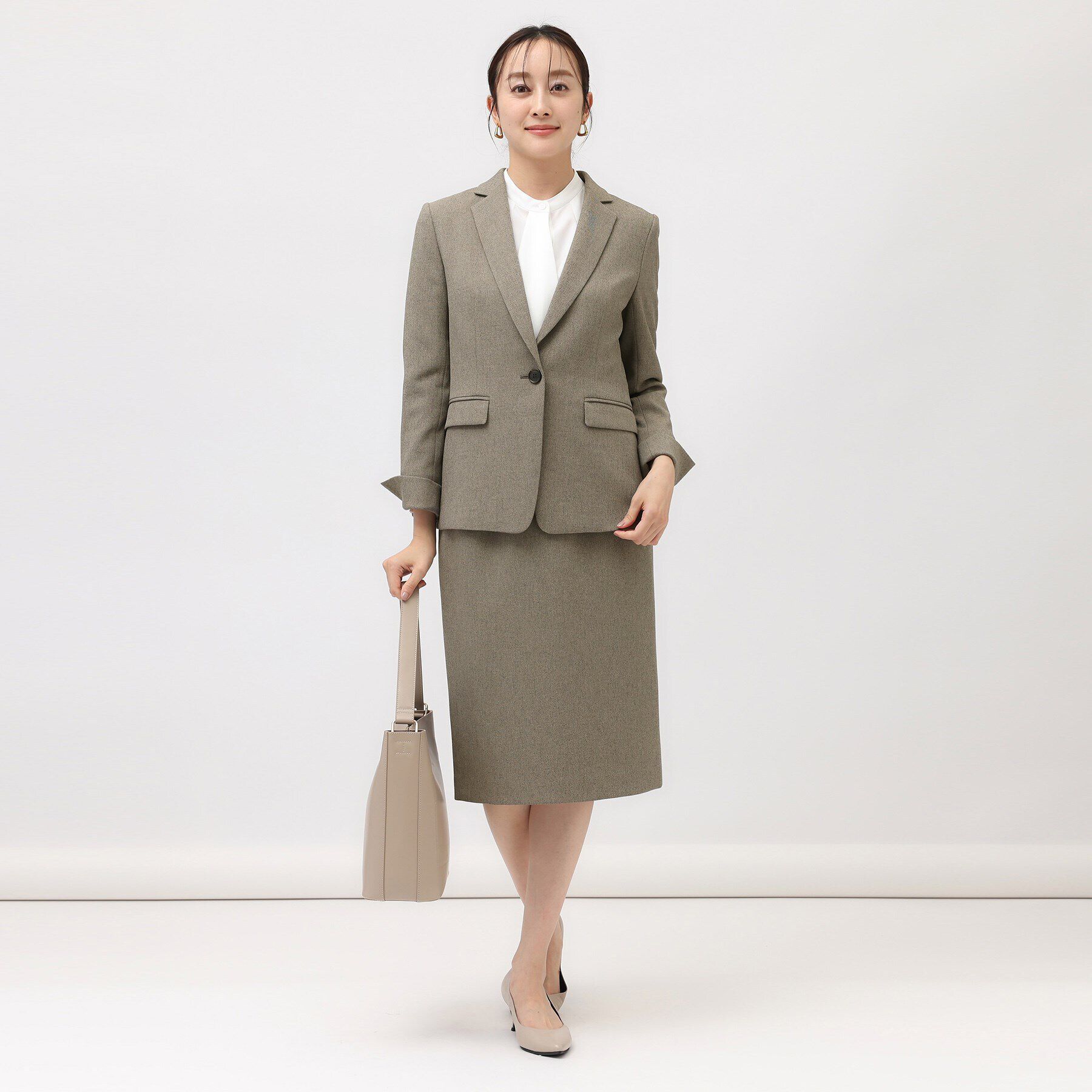 UNTITLED「【通勤スーツ/入卒/セレモニー】ウーステッドカルゼ タイトスカート」|スカート|