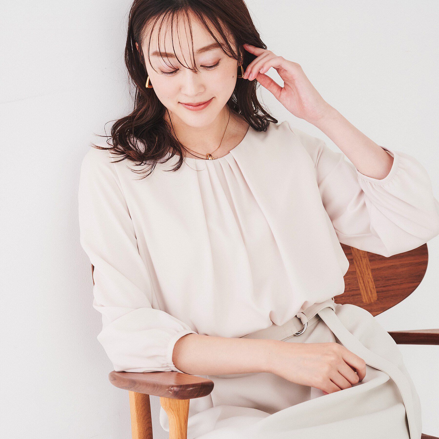 UNTITLED「【通勤スーツ/入卒/セレモニー】ドッキングインナーブラウス」|シャツ・ブラウス|ライトピンク(070