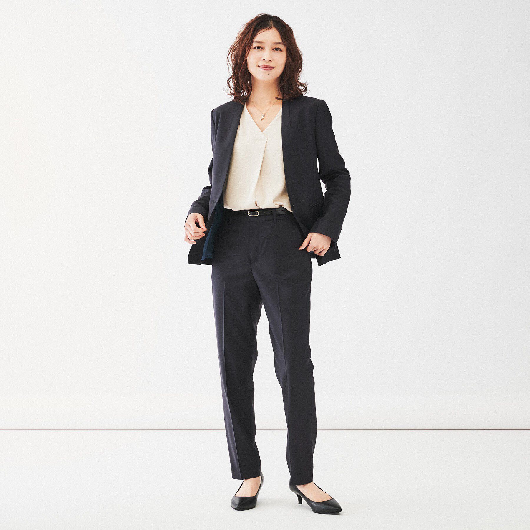 UNTITLED「【通勤スーツ/日本製】ウーステッド テーパードパンツ」|その他|