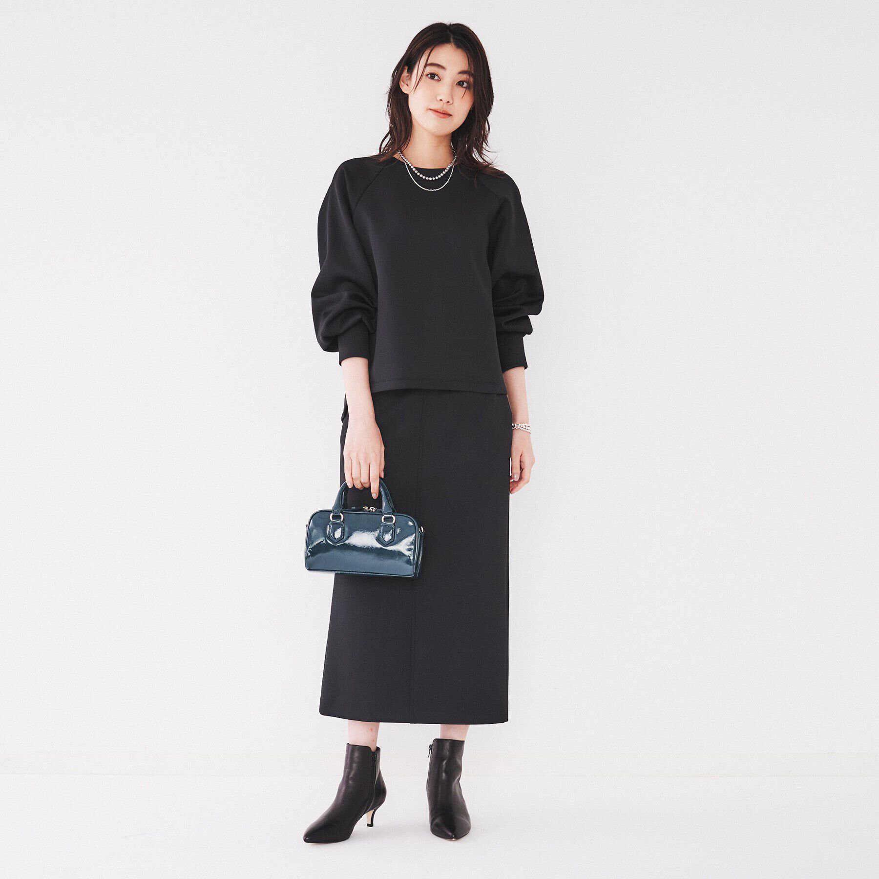 UNTITLED「【セットアップ可能/後ろウエストゴム】ダンボールジャージ ナロースカート」|スカート|