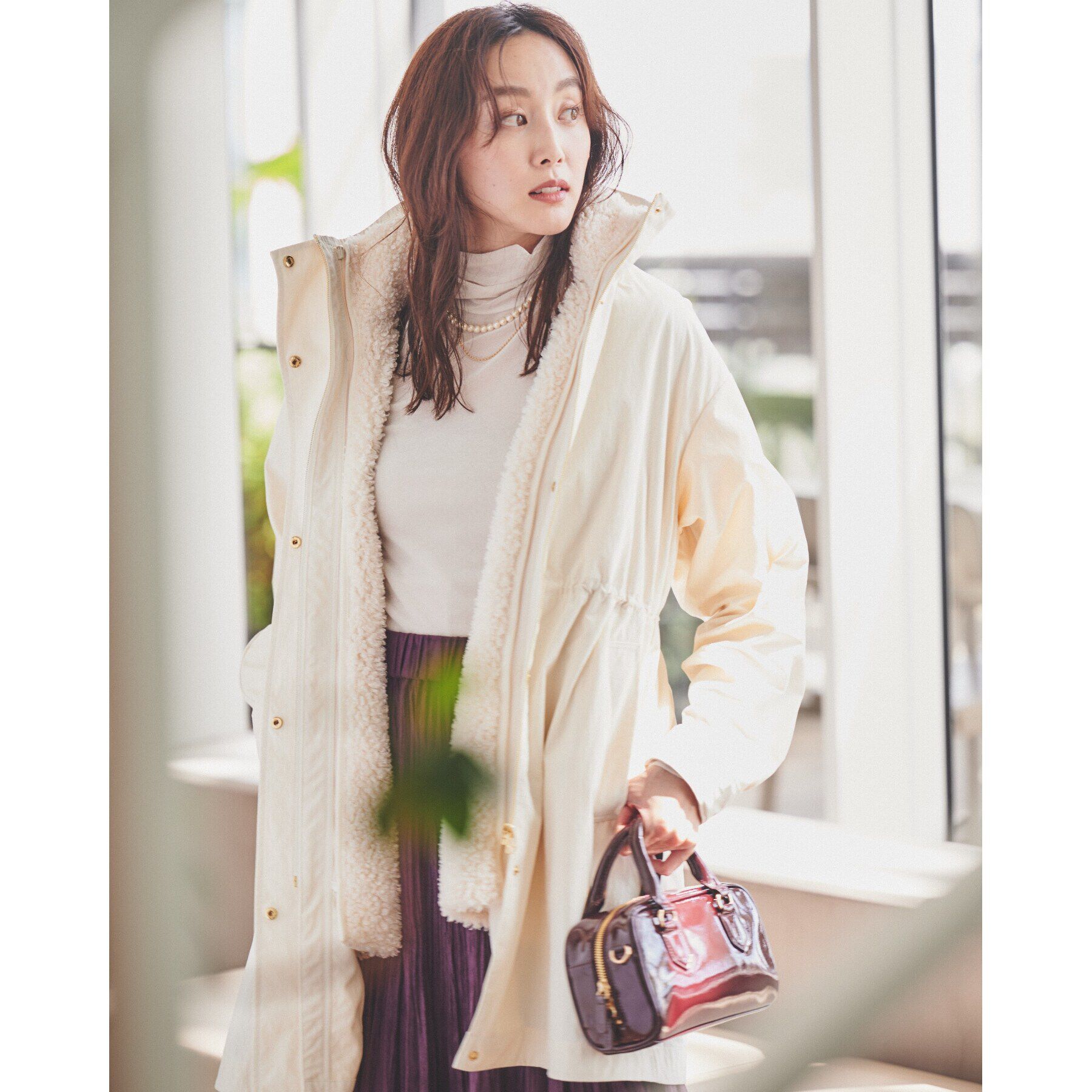 UNTITLED「【フード取り外し可/ロング丈】ボアライナー付きコート」|ミリタリー・モッズコート|