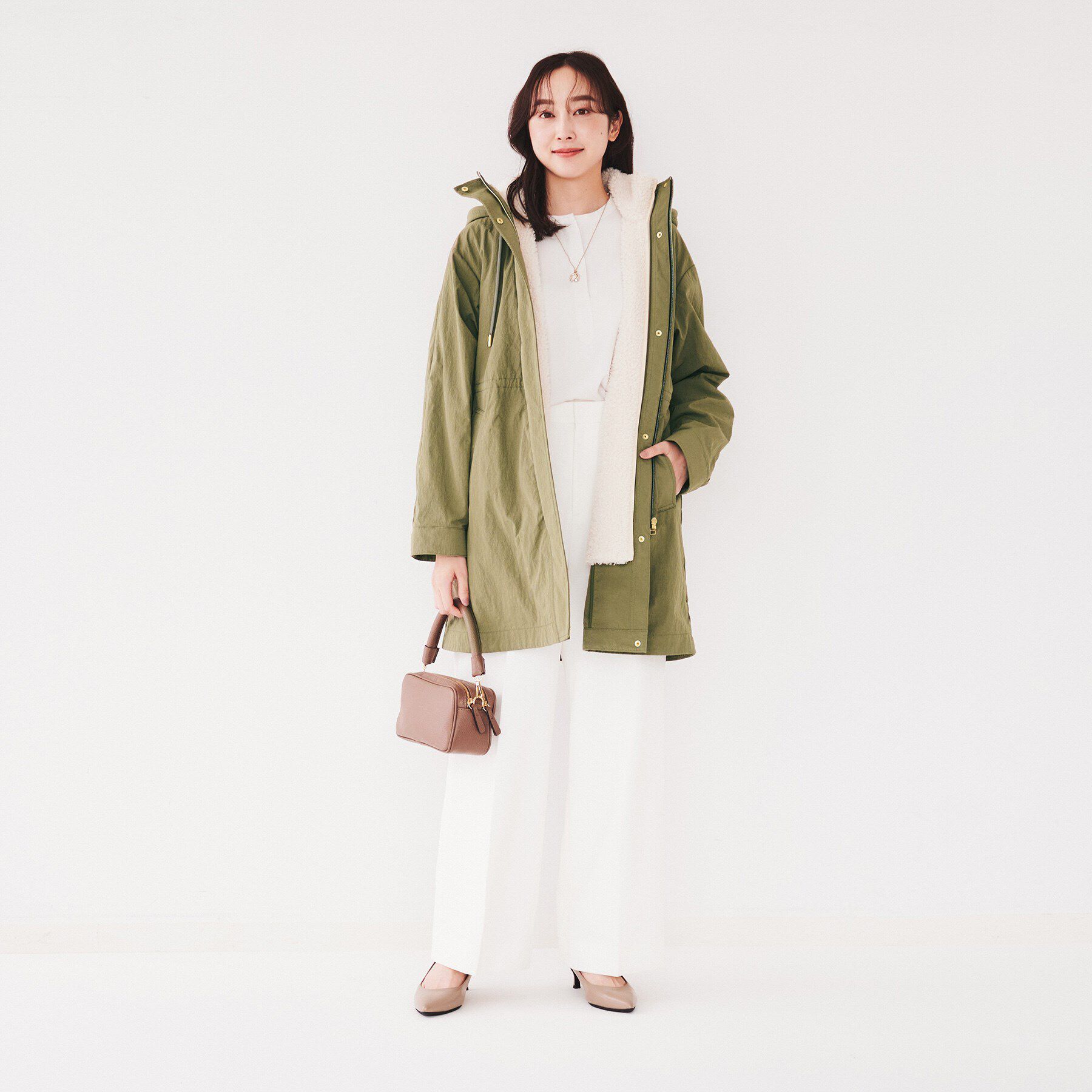 UNTITLED「【フード取り外し可/ロング丈】ボアライナー付きコート」|ミリタリー・モッズコート|