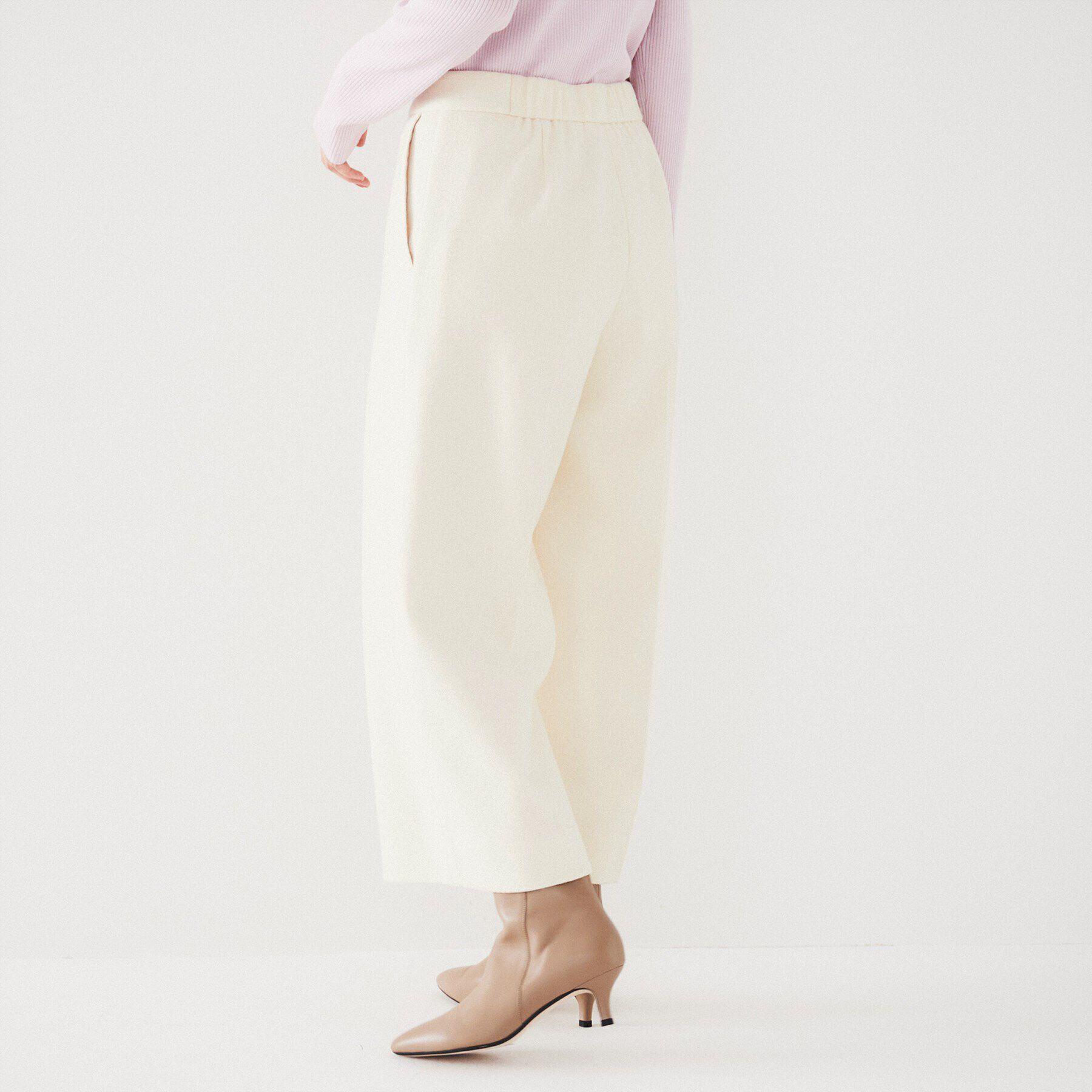 UNTITLED「【後ろウエストゴム/センタープレス】ウールミルドスムース ワイドパンツ」|その他|