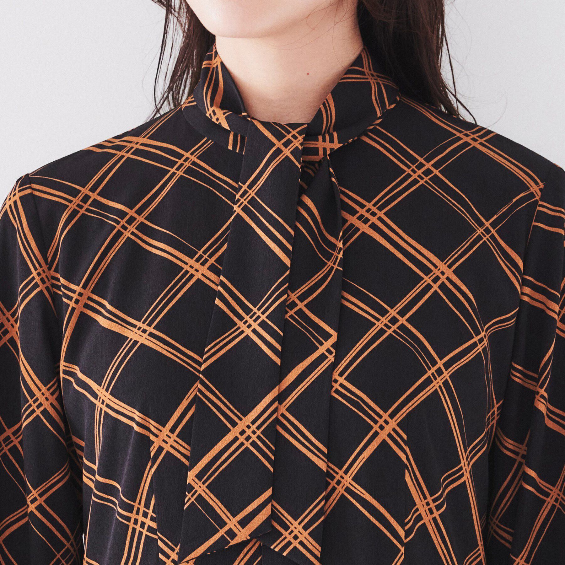 UNTITLED「【2WAY/きちんと感】チェック柄ボウタイワンピース」|ワンピース|