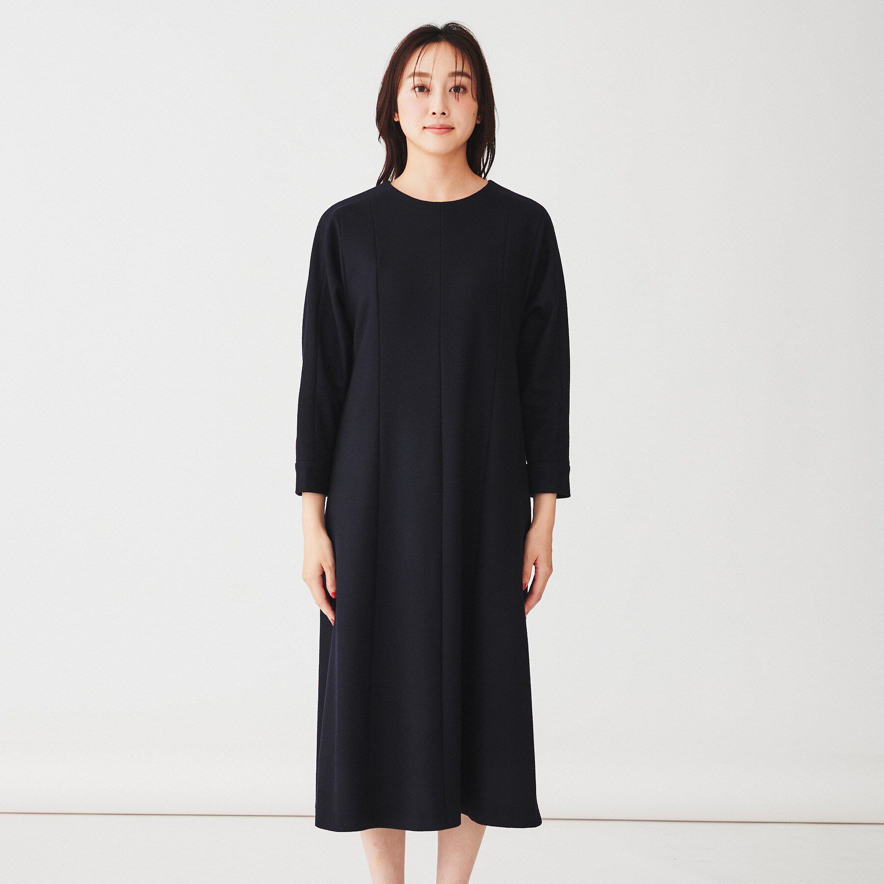 UNTITLED「【日本製/きれい目/ベルト付】ミルドジャージワンピース」|ワンピース|