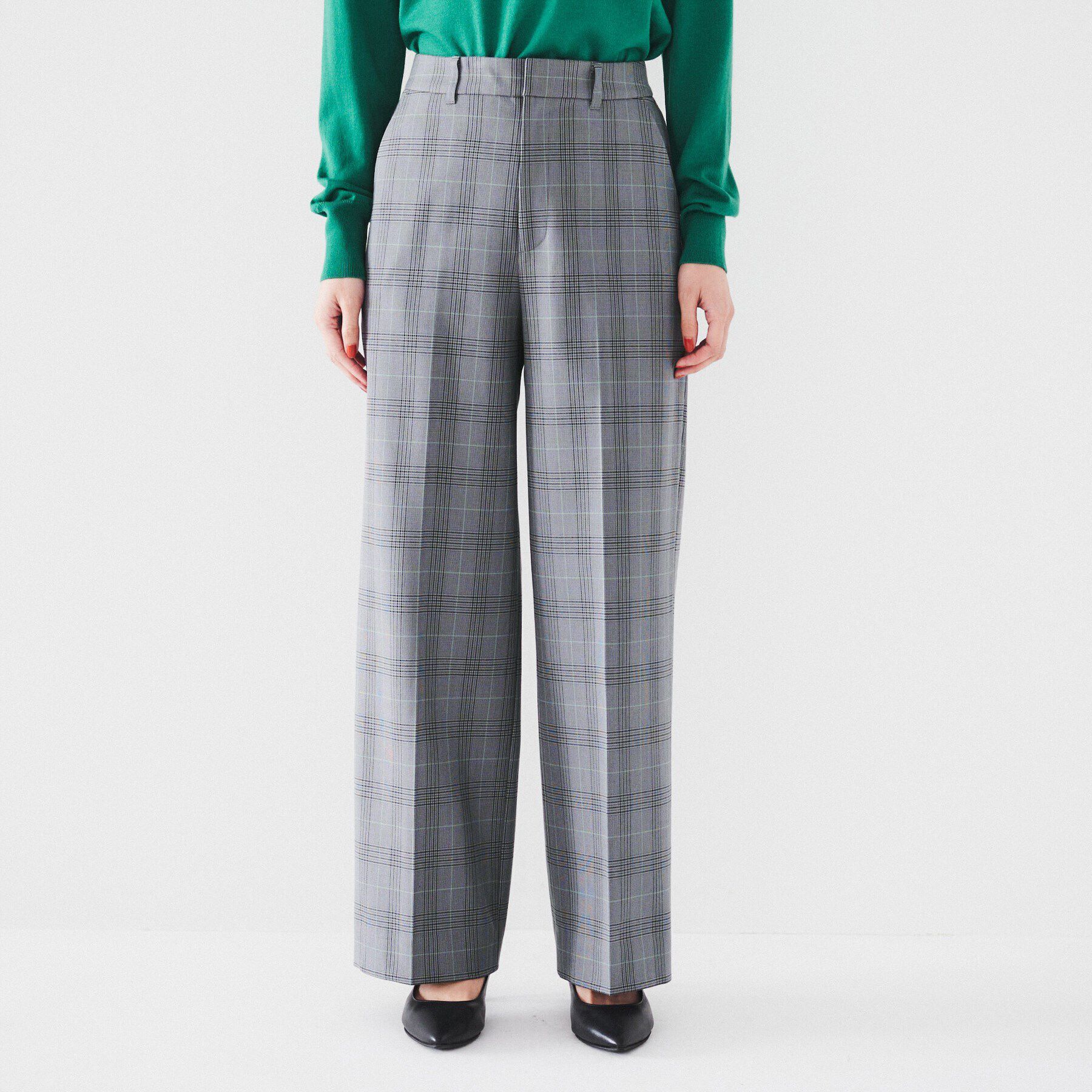 UNTITLED「【裏起毛/後ろウエストゴム/日本製】タックなしフルレングスワイドパンツ」|その他|