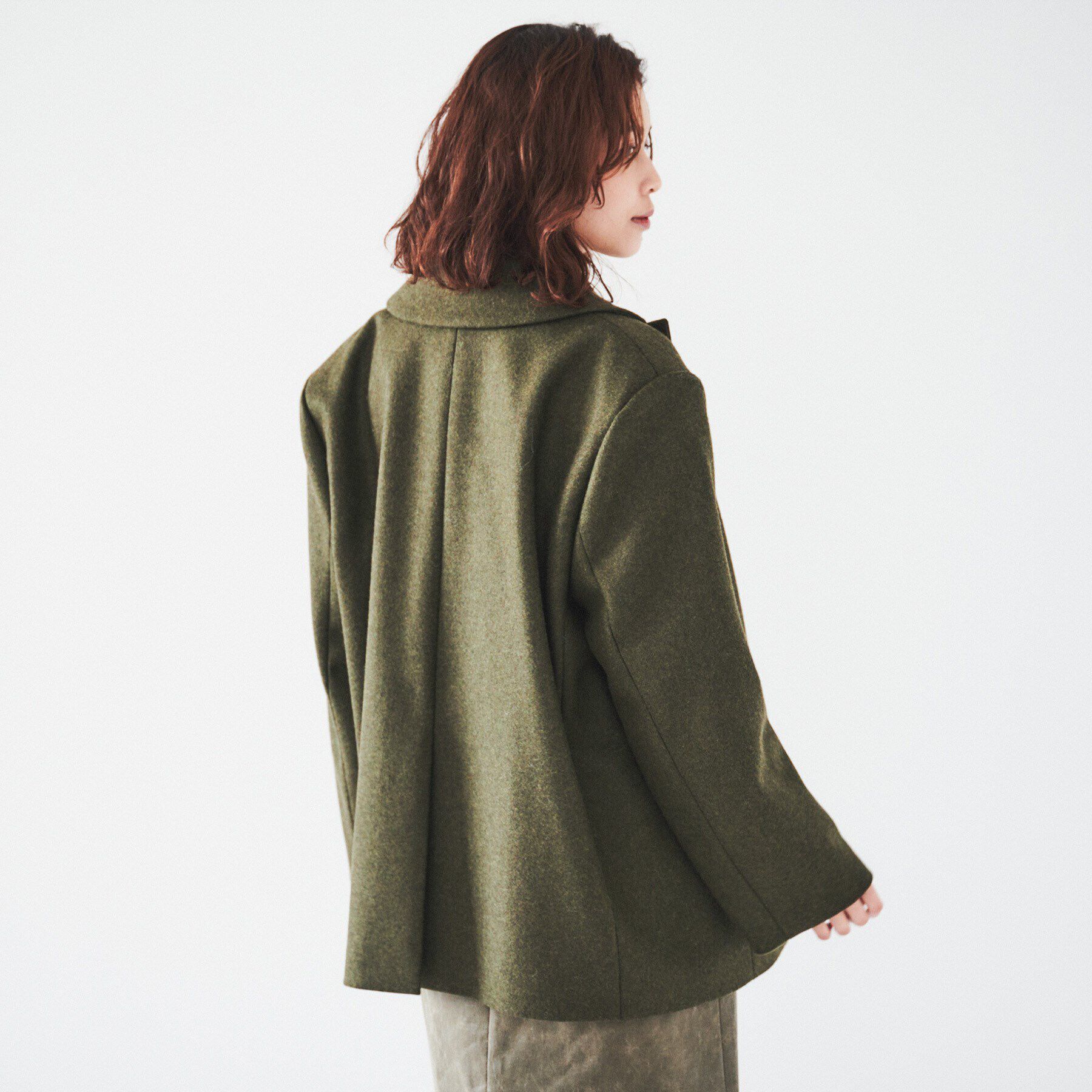 UNTITLED「【ミドル丈/日本製/イタリア素材】ウールメルトン ピーコート」|ピーコート|