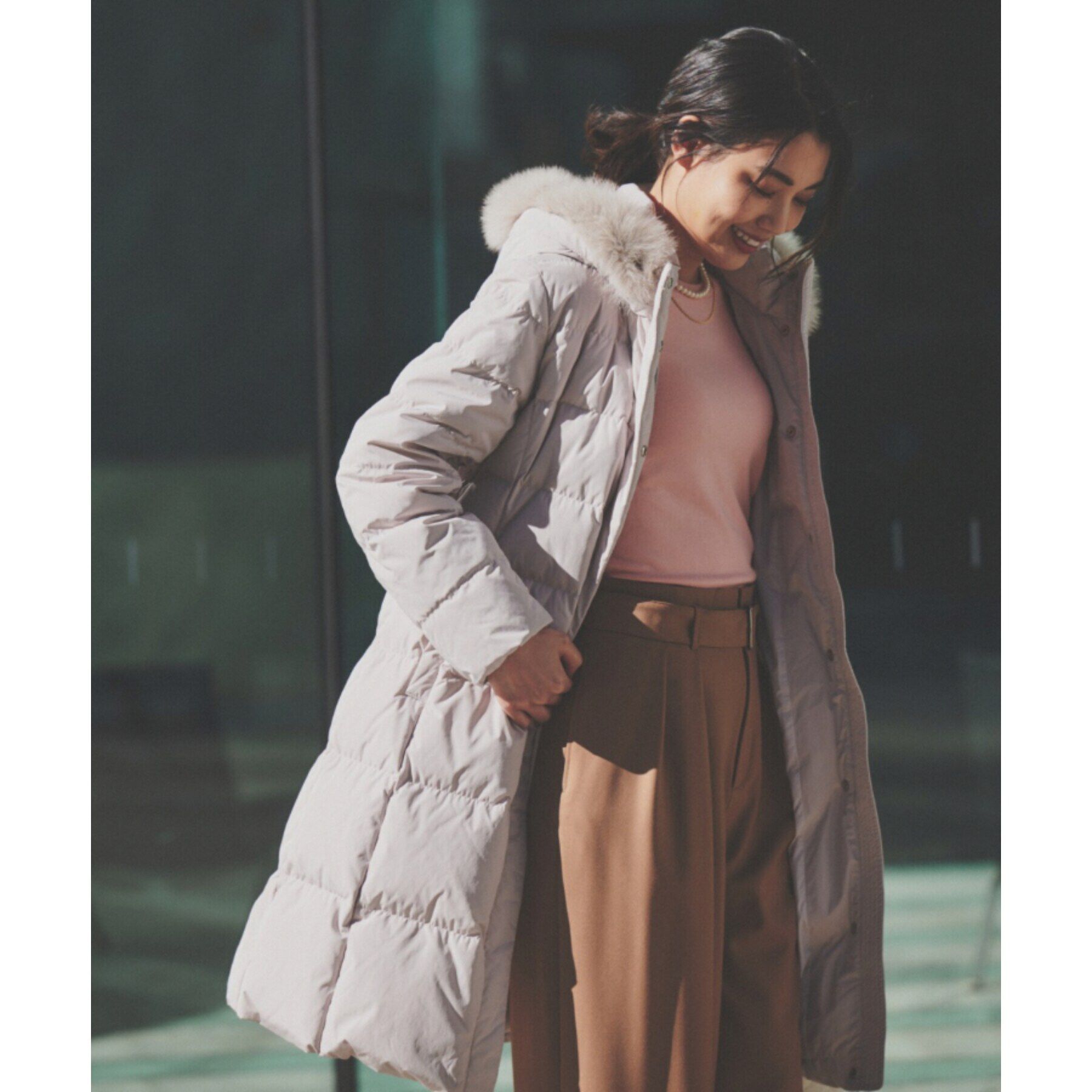 UNTITLED「【撥水／洗える／フード取り外し】ファー付きロングダウンコート」|ダウン|