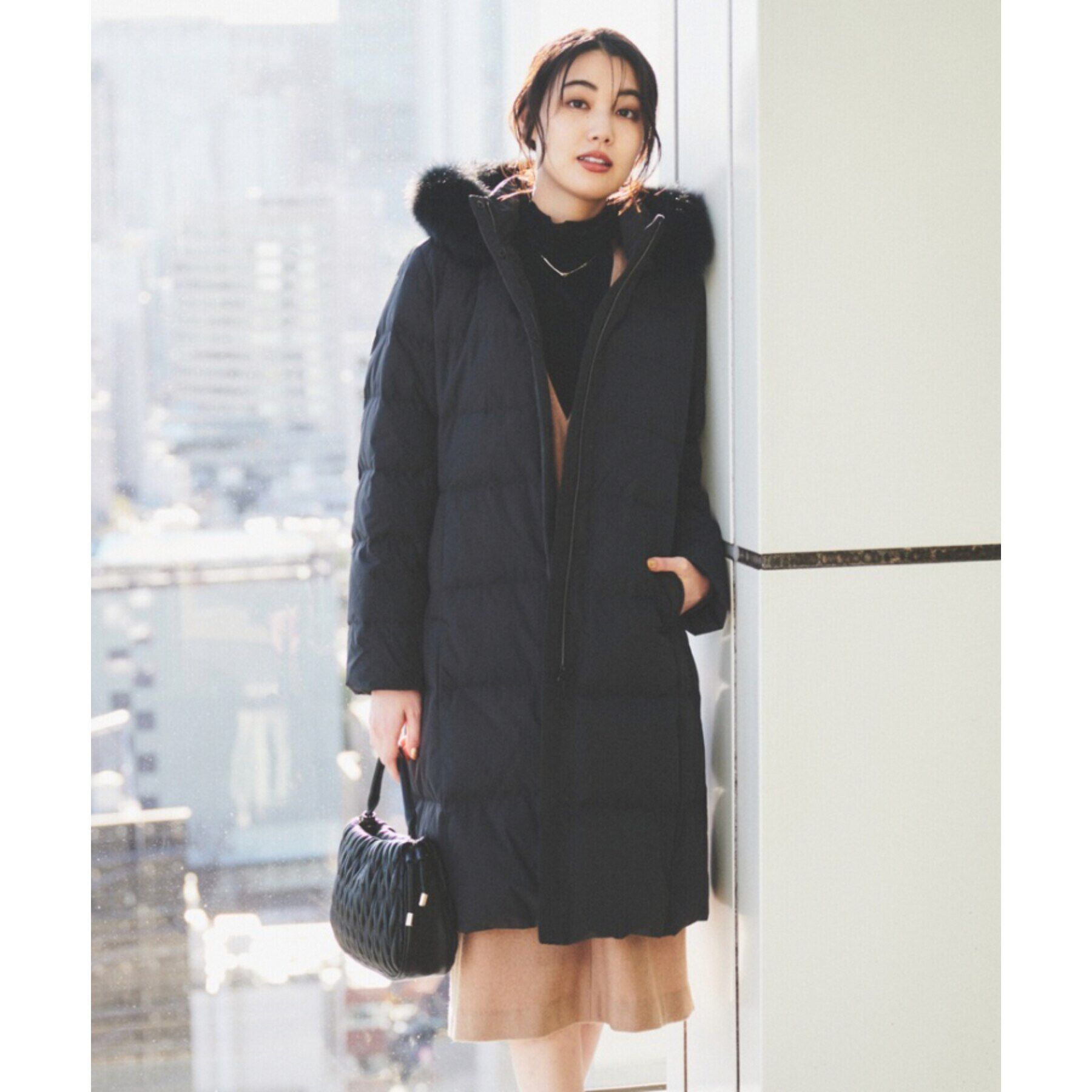 UNTITLED「【撥水／洗える／フード取り外し】ファー付きロングダウンコート」|ダウン|