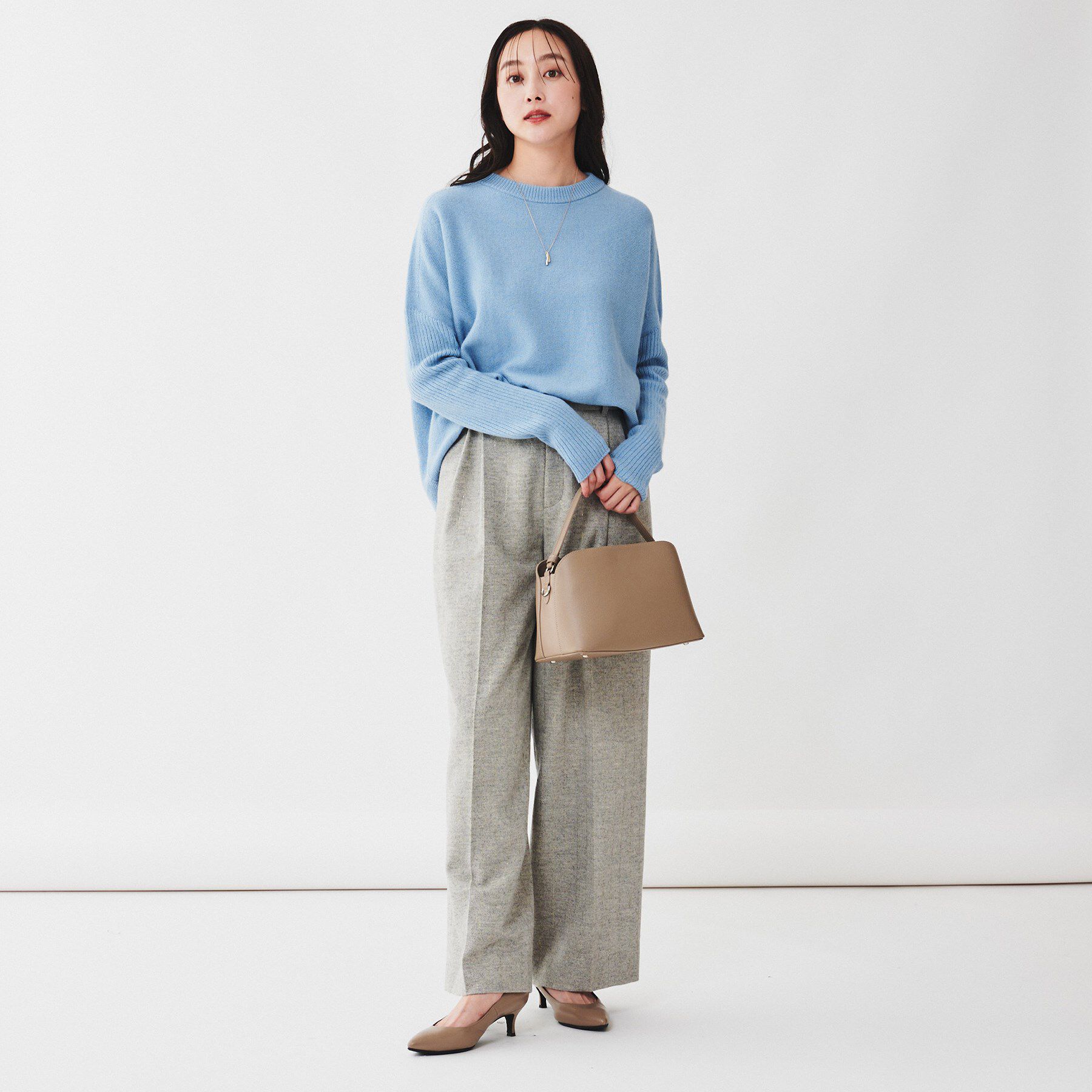 UNTITLED「ウールシルクカシミヤミックス ボートネックプルオーバーニット」|ニット・セーター|