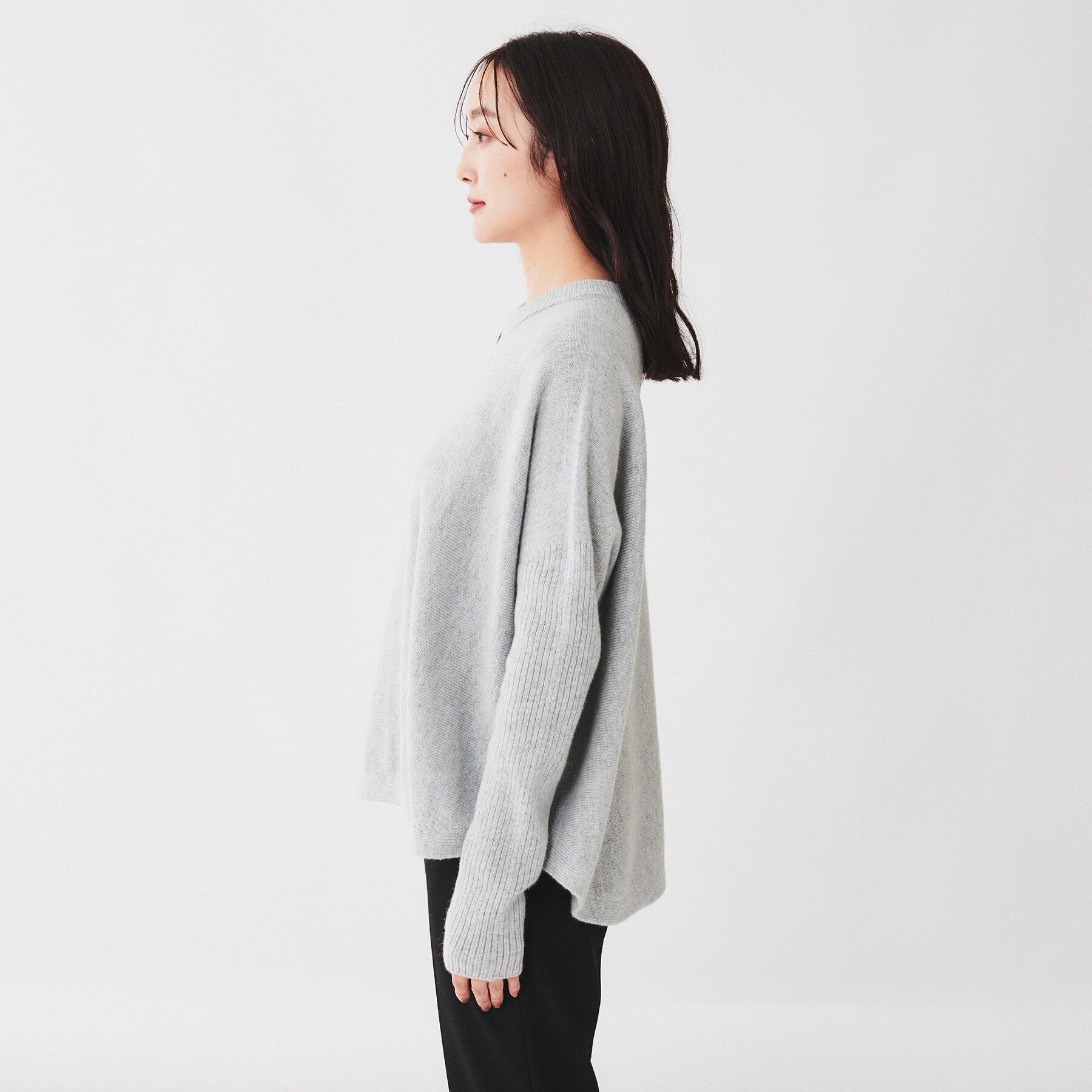 UNTITLED「ウールシルクカシミヤミックス ボートネックプルオーバーニット」|ニット・セーター|