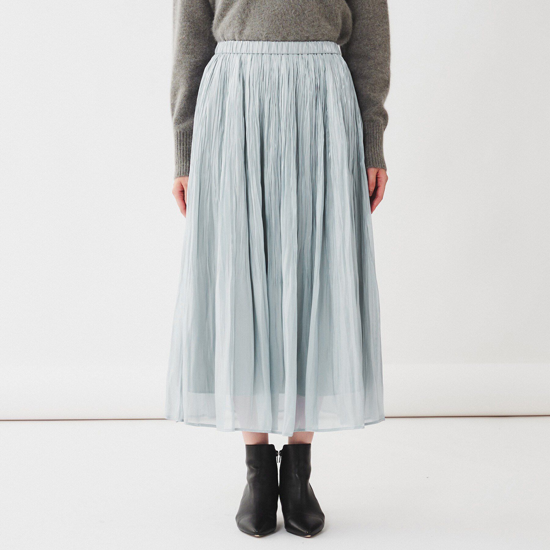 UNTITLED「【ウエストゴム/洗える】シアープリーツスカート」|スカート|