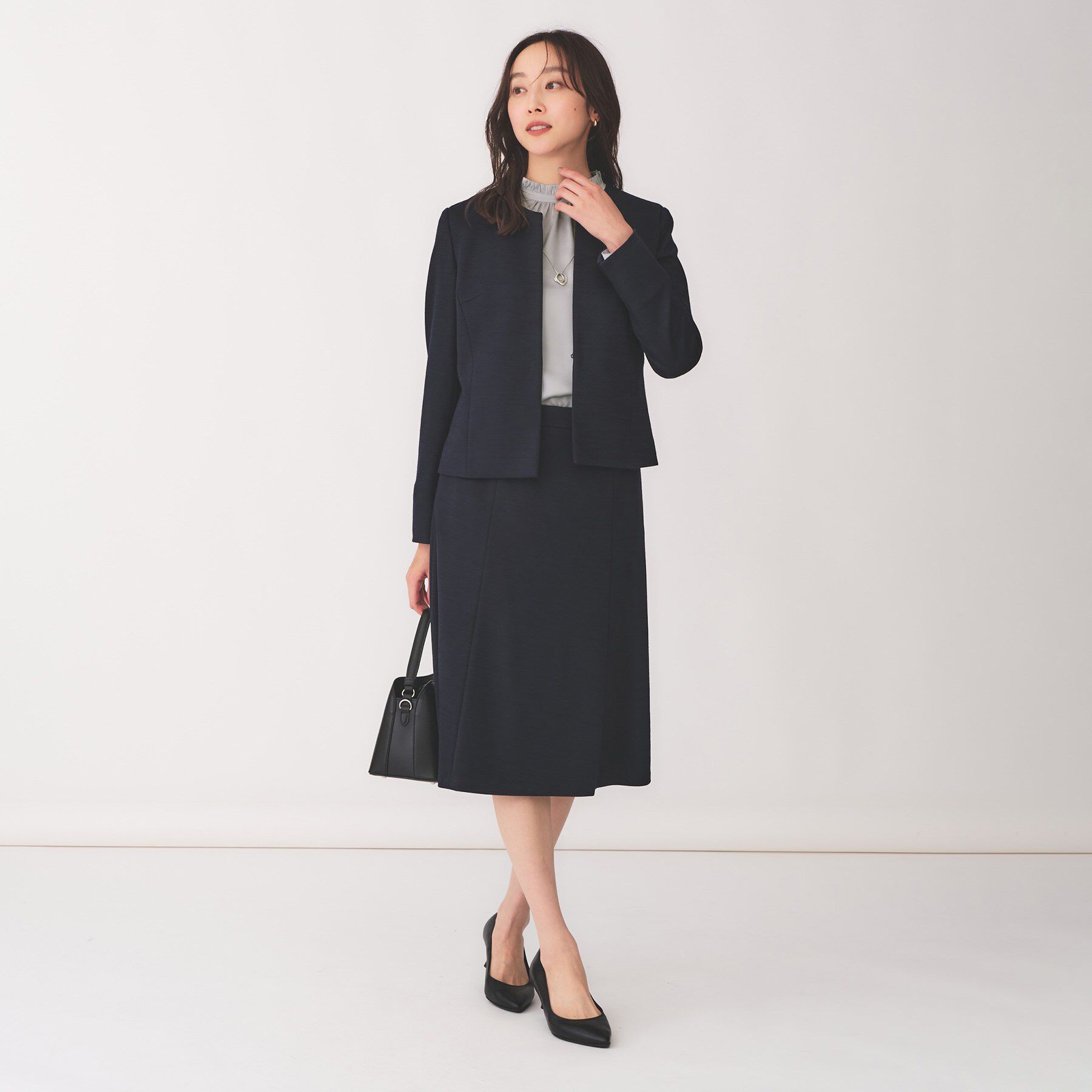 UNTITLED「【通勤】スタンドネック フリルブラウス」|シャツ・ブラウス|