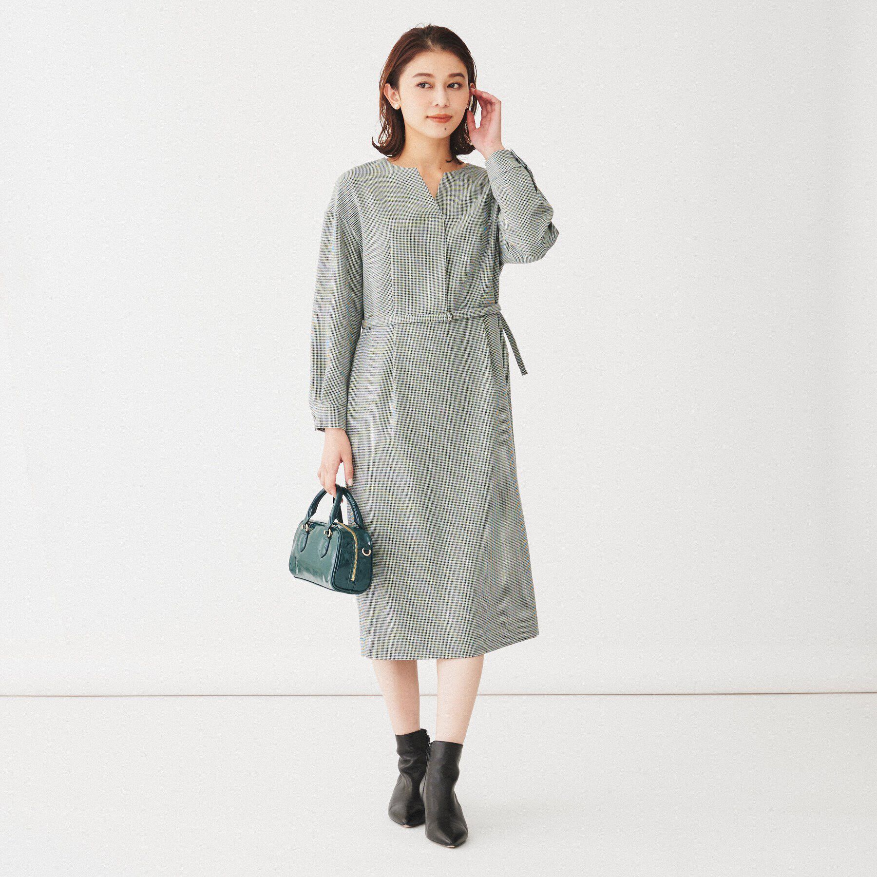 UNTITLED「【きれいめ/日本製】キーネックナローワンピース」|ワンピース|