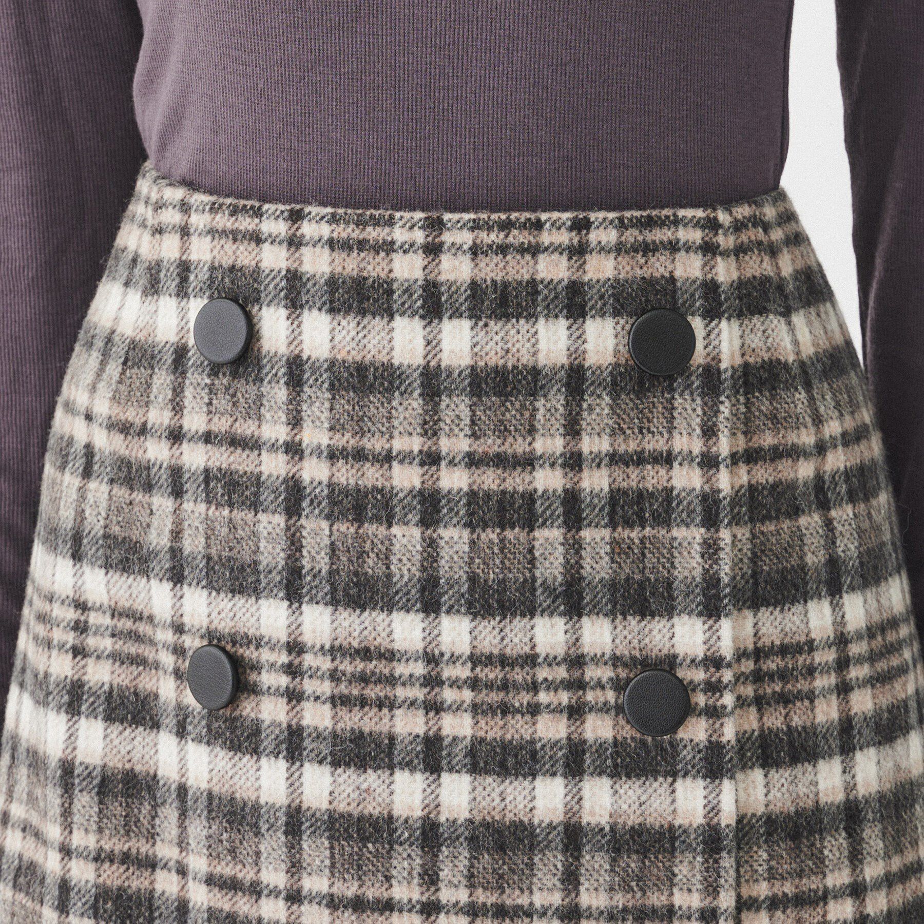 UNTITLED「【きれいめ/トラッド】ランダムチェック ラップ風スカート」|スカート|