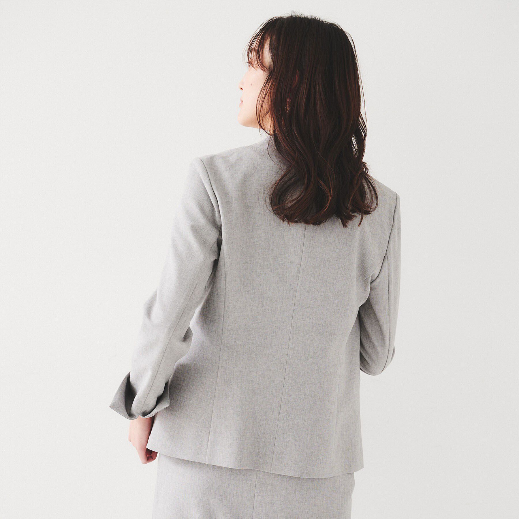 UNTITLED「【セットアップ可能】リネンライク カラーレスジャケット」|ノーカラージャケット|