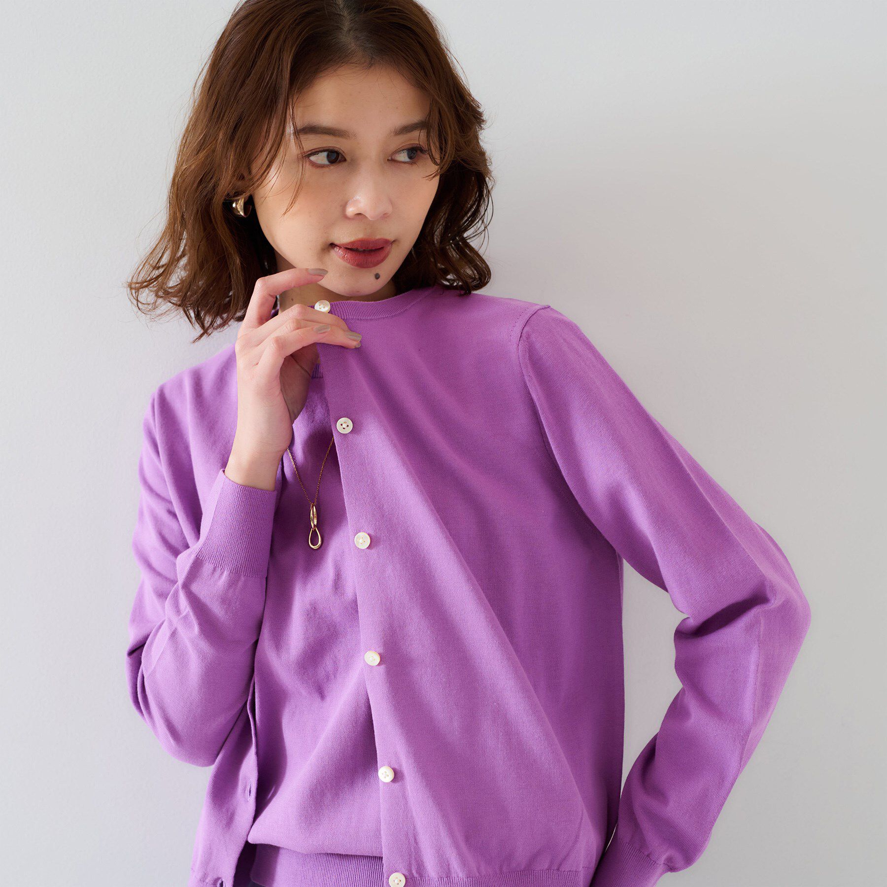 UNTITLED「【11色展開/コットン100/アンサンブル可能】クルーカーディガン」|カーディガン|