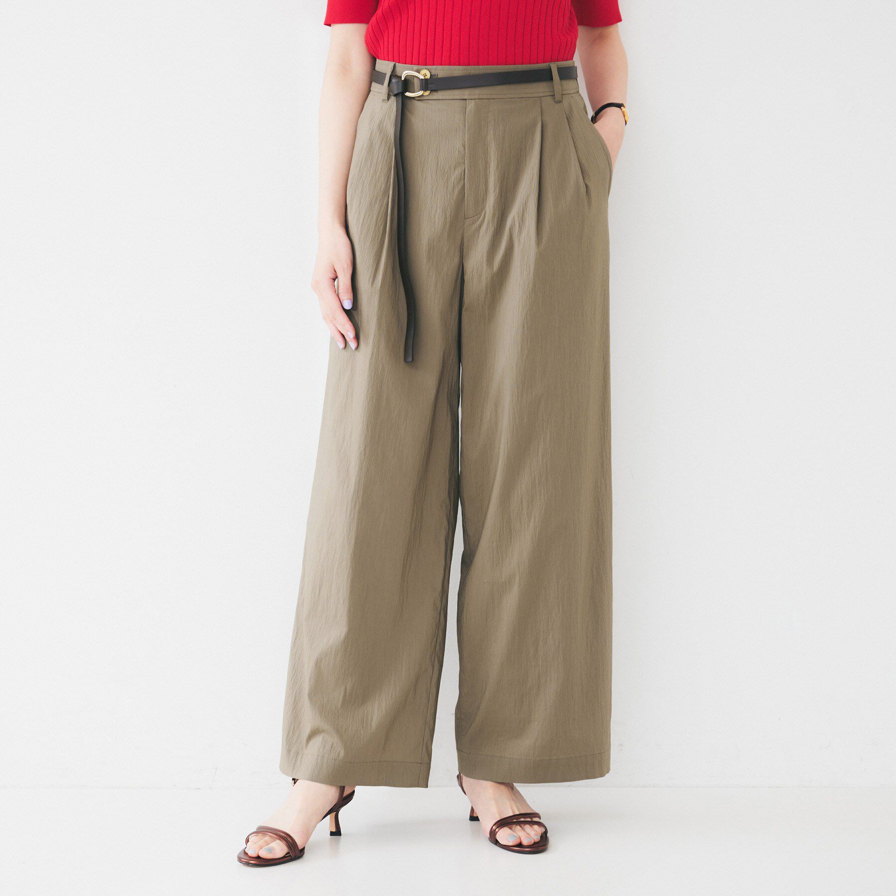 UNTITLED「【後ろウエストゴム/洗える】2タックワイドパンツ」|その他|トープ(054)