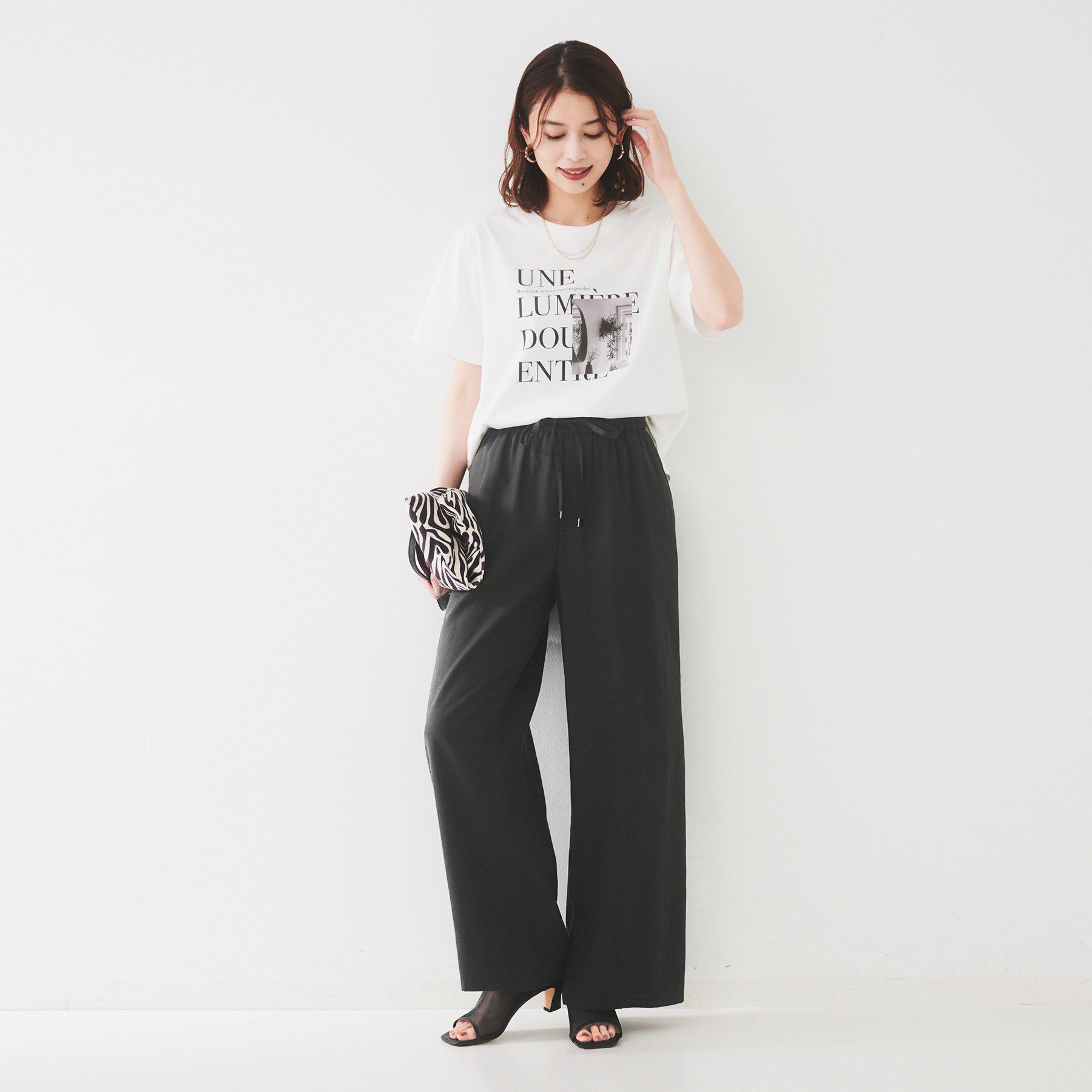 UNTITLED「【ウエストゴム/洗える/オンオフ】ドロストワイドパンツ」|その他|