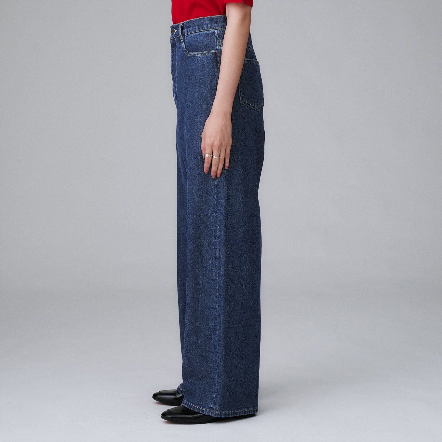 UNTITLED「【グレー/ブルー/ジーンズ】ソフトワイドデニムパンツ」|デニム|