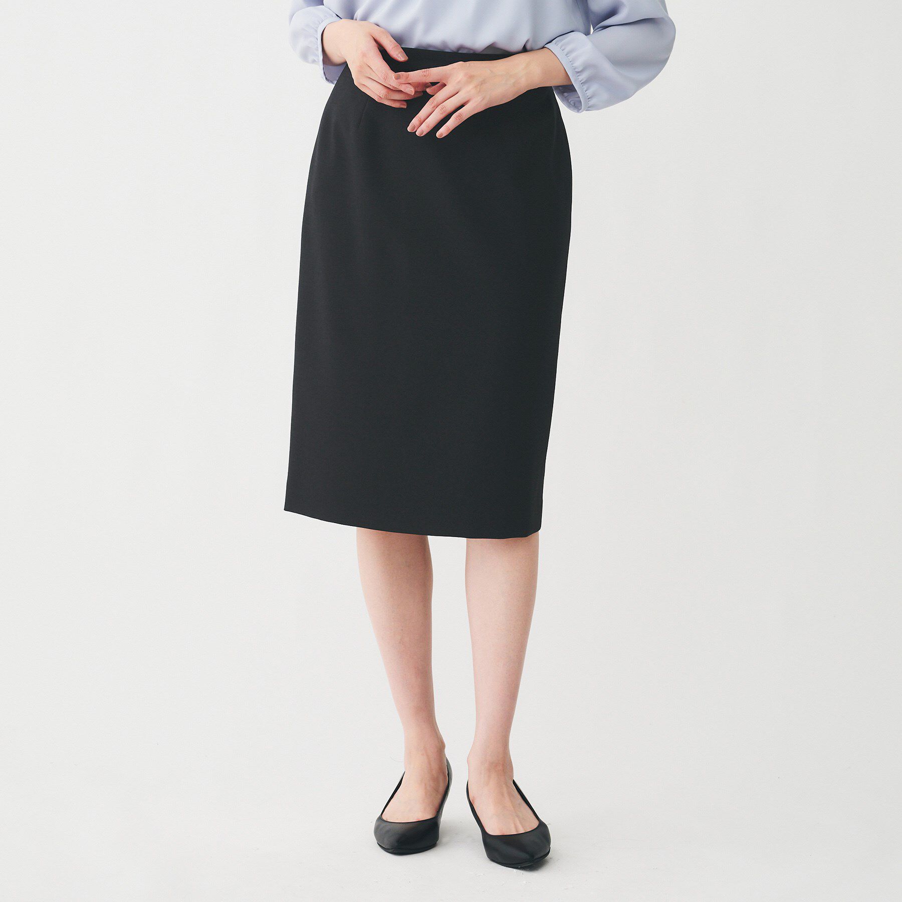 UNTITLED「【洗える/お仕事スーツ】ドライメランジ タイトスカート」|スカート|ネイビー(094)