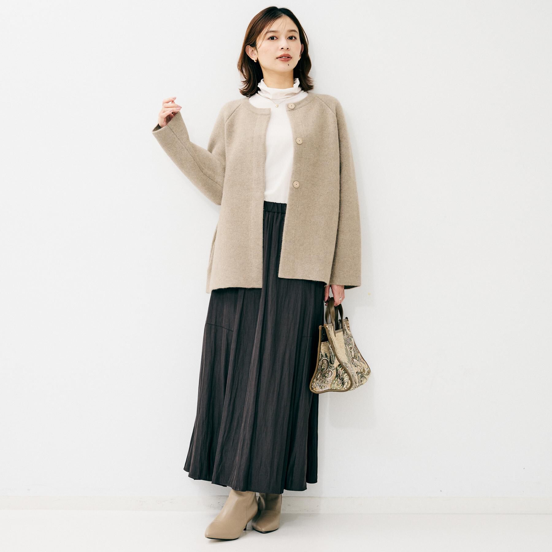 UNTITLED「【軽アウター/ミドル丈】ウールニットコーディガン」|カーディガン|