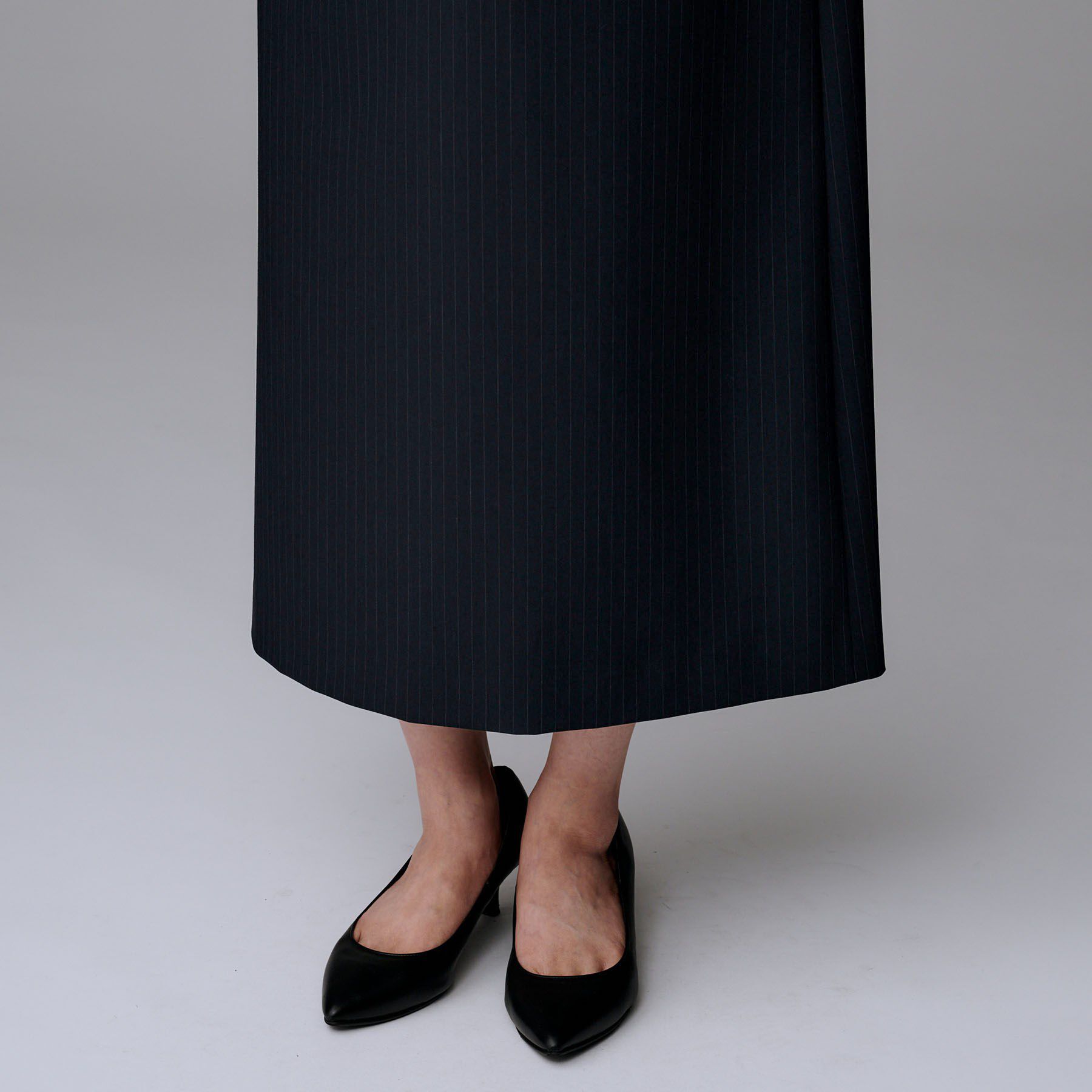 UNTITLED「【洗える/ストレッチ性】スーツライク ストライプワンピース」|ワンピース|