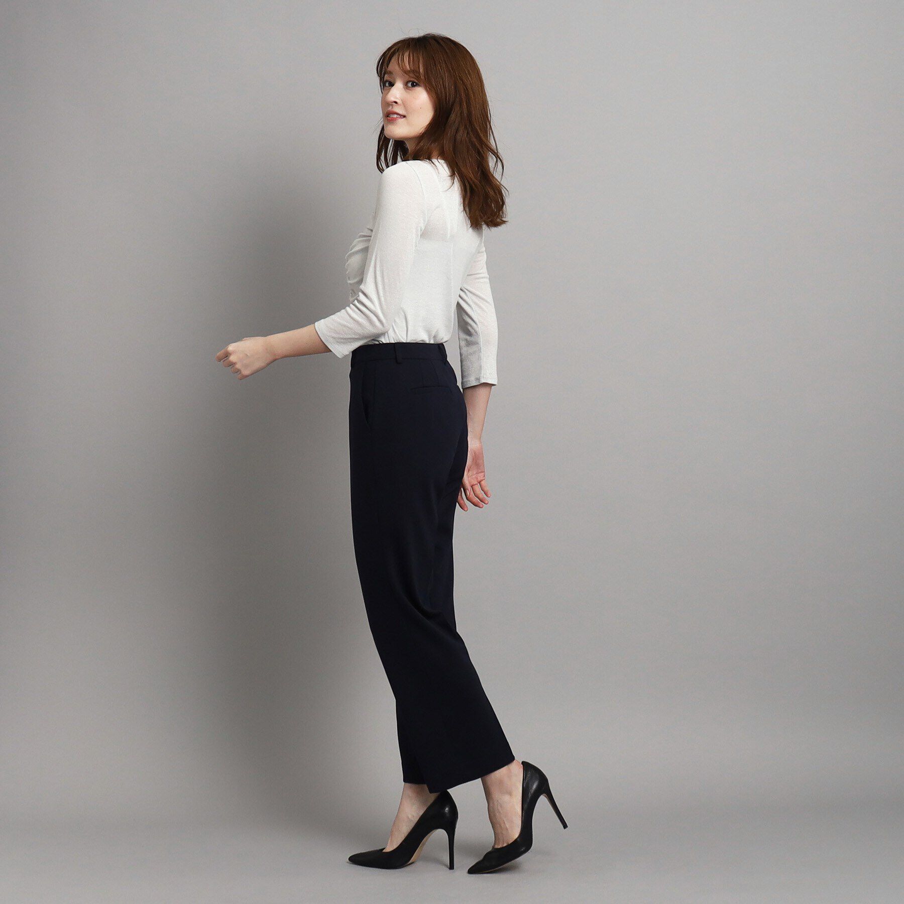 COUP DE CHANCE「新色追加【洗える/日本製/ジャケットインナーにおすすめ】華やかギャザーラメジャージ」|Tシャツ・カットソー|