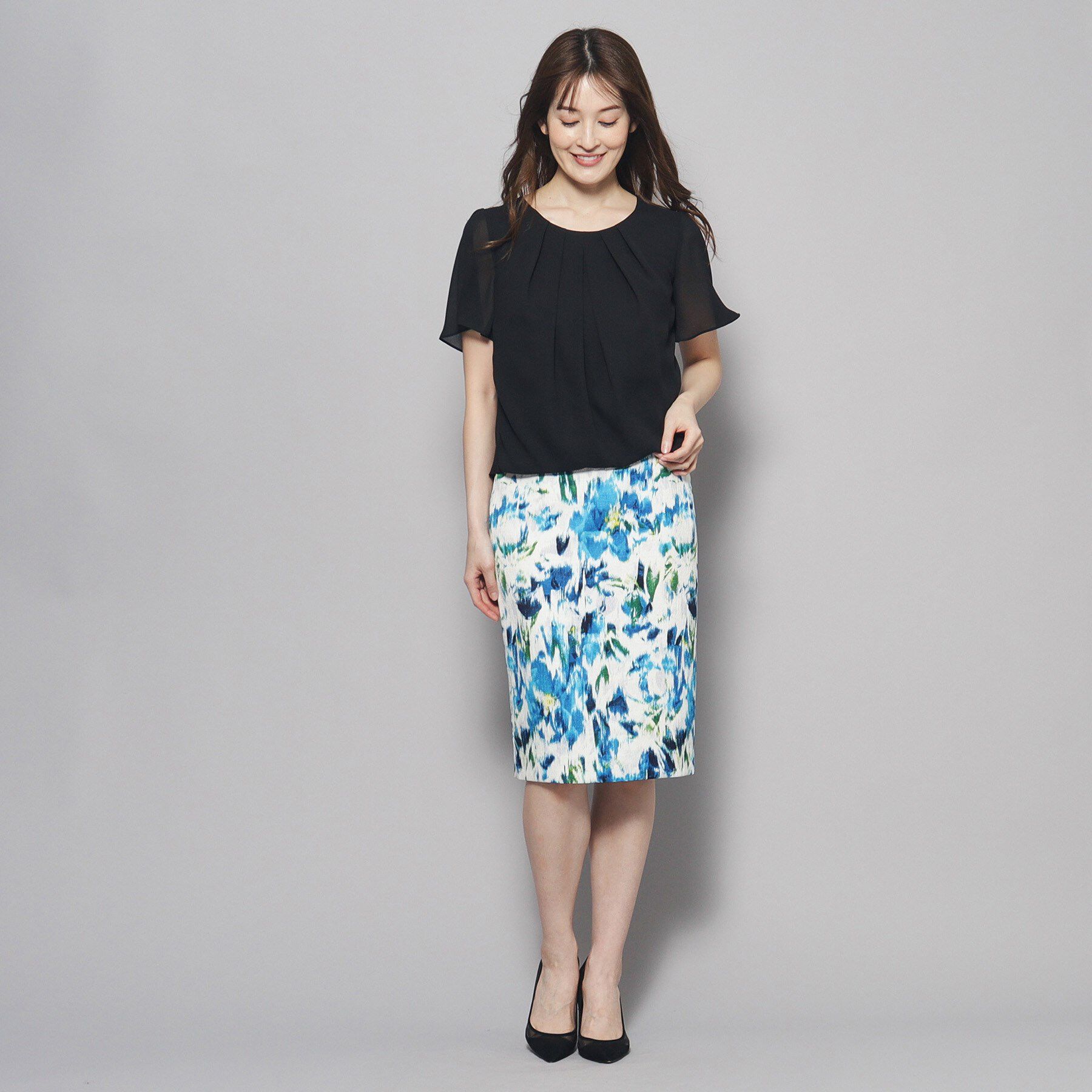 COUP DE CHANCE「【洗える／日本製】フロントタック半袖デザインブラウス」|シャツ・ブラウス|